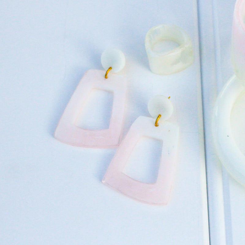 Bubblegum & Marshmallow Tri-Shaped Earrings